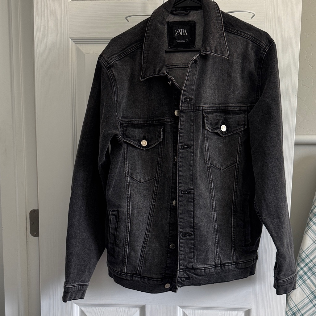 Zara Men's Charcoal Denim Jacket